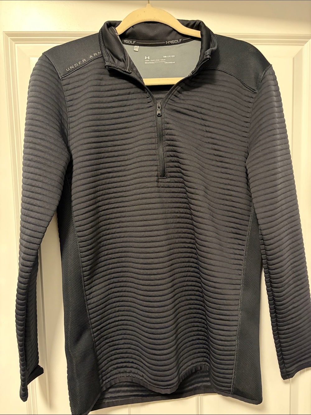 Under Armour Golf Men's Black Textured Quarter-Zip Pullover